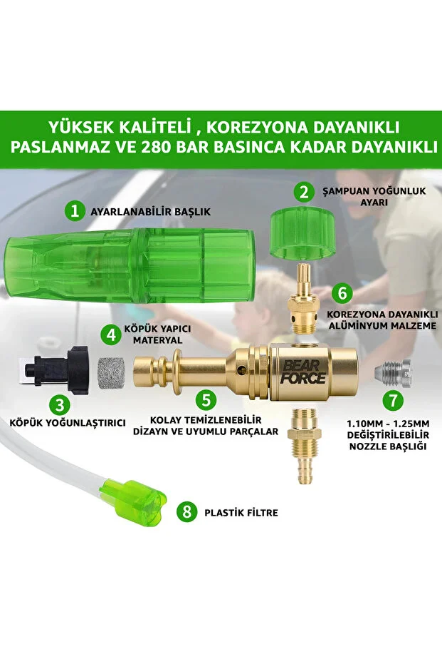 Bear Force Foam Lance Bosch Cihazlar İle Uyumlu Köpük Yapıcı Aparat 1L Köpük Aparatı
